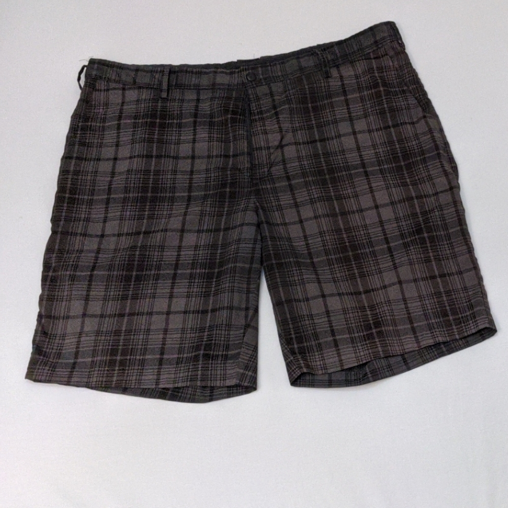 Men's dark plaid shorts